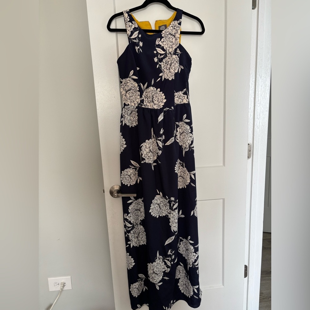 Vince Camuto Yellow and Navy Dress